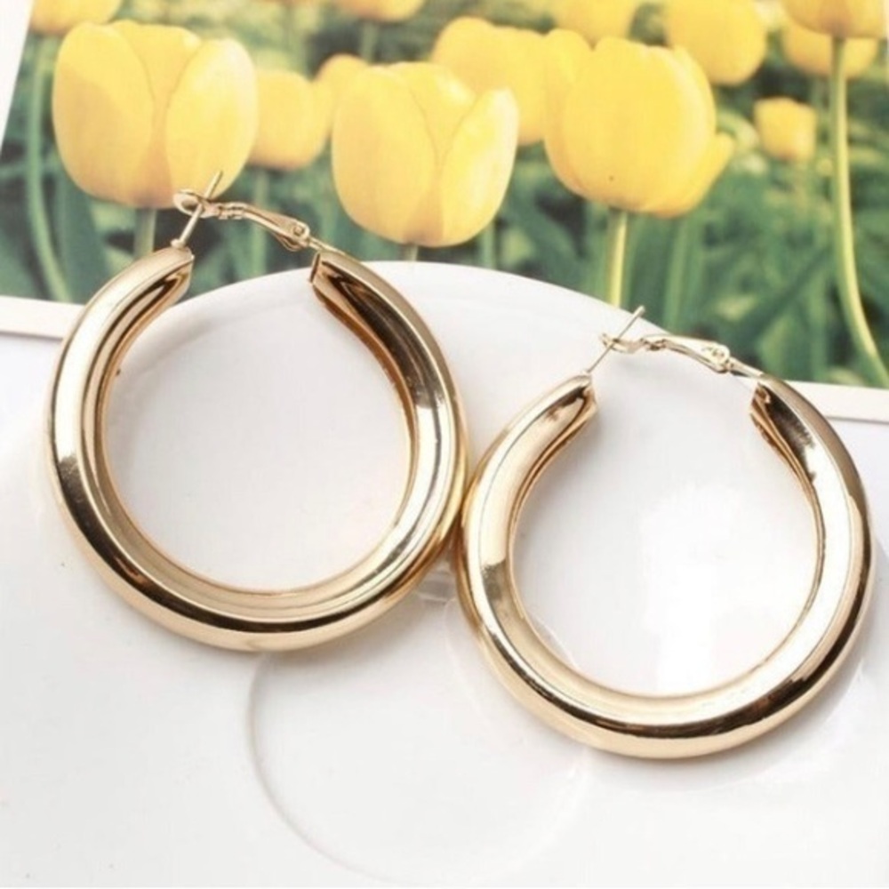 14k Yellow Gold Hoop Earrings Hoops Gold